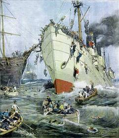 Recreaci&oacute;n del rescate de supervivientes